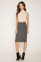 Forever21 Women's  Charcoal Heather Ribbed Pencil Skirt