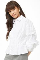 Forever21 Pintuck-sleeve Poplin Shirt