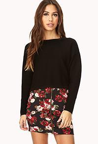 Forever21 Pixelated Floral Skirt