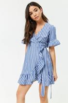 Forever21 Striped Ruffle Wrap Dress