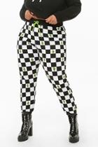 Forever21 Plus Size Checkered The Grinch Print Joggers