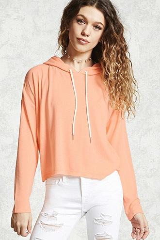 Forever21 Raw-cut Knit Hoodie