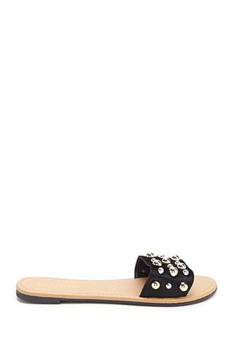 Forever21 Studded Velvet Slides