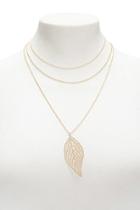 Forever21 Layered Leaf Pendant Necklace