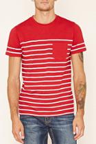 21 Men Men's  Red & White Striped Pocket Tee