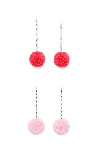 Forever21 Pom-pom Drop Earring Set