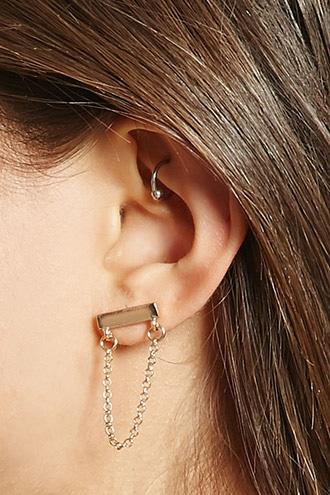 Forever21 Draped Chain Drop Earrings