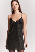Forever21 Velvet Shadow Metallic Stripe Dress