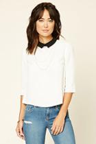Forever21 Women's  Contrast Collar Top