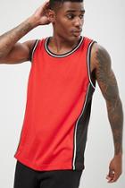 Forever21 Jersey Mesh Striped-trim Tank Top