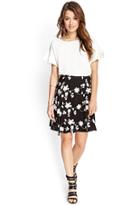 Forever21 Contemporary Embroidered Floral A-line Skirt
