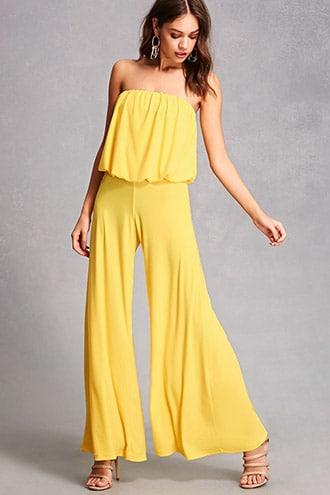 Forever21 Strapless Palazzo Jumpsuit