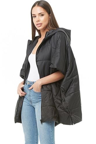 Forever21 Quilted Hooded Poncho