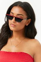 Forever21 Contrast Trim Rectangular Sunglasses