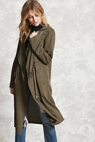 Forever21 Contemporary Hooded Coat