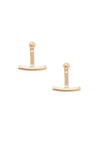 Forever21 Curved Bar Ear Jackets (gold)