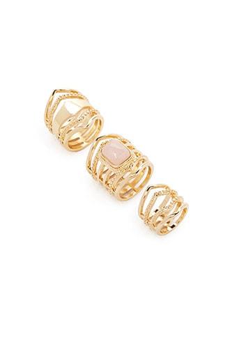 Forever21 Studded Chevron Ring Set