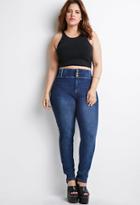 Forever21 Plus Buttoned High-waist Skinny Jeans