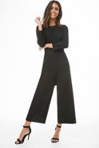 Forever21 Long Sleeve Tie-front Ankle Jumpsuit
