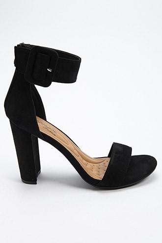 Forever21 Faux Suede Ankle Wrap Heel