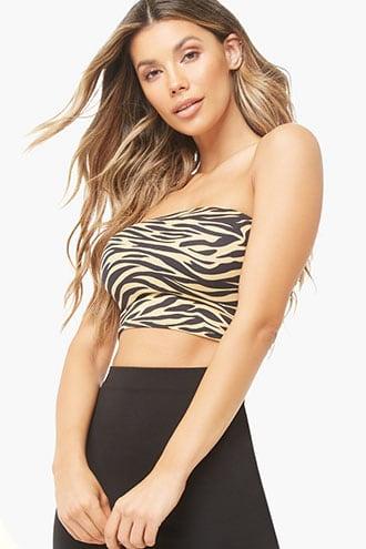 Forever21 Cropped Tiger Print Tube Top