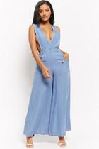 Forever21 Chambray Wide-leg Jumpsuit