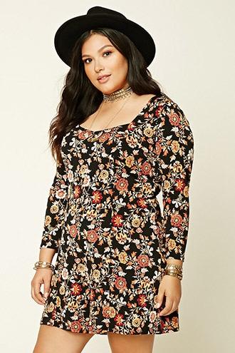 Forever21 Plus Women's  Plus Size Ornate Print Romper