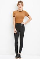 Forever21 Women's  High-waisted Skinny Sailor Jeans (black)