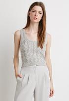 Forever21 Women's  Cable Knit Sweater Vest (light Grey)