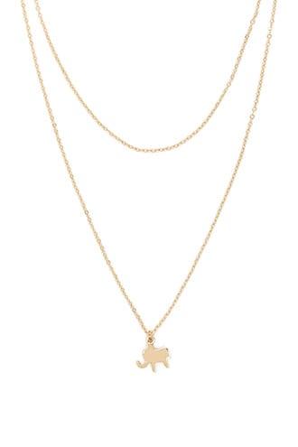Forever21 Layered Elephant Pendant Chain Necklace
