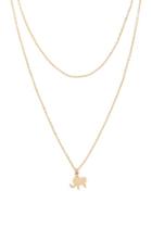 Forever21 Layered Elephant Pendant Chain Necklace