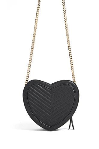 Forever21 Faux Leather Heart Crossbody Bag