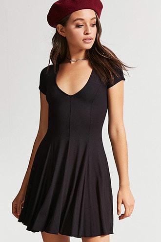 Forever21 V-neck Mini Swing Dress
