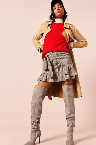 Forever21 Ruffle Glen Plaid Skirt