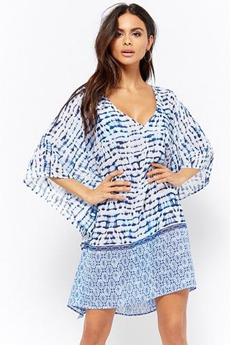 Forever21 Hawaiian Tropic Tie-dye Swim Cover-up Kaftan