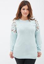 Forever21 Plus Size Floral Crochet Cutout Sweater