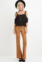 Forever21 Women's  Ribbed Flared Pants (camel)