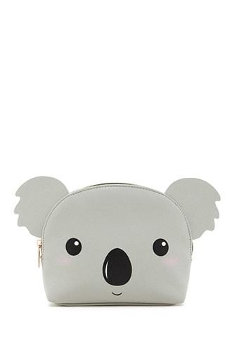 Forever21 Faux Leather Koala Makeup Bag