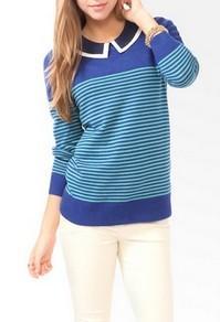 Forever21 Partially Striped Sweater