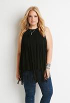 Forever21 Plus Fringe Overlay Top