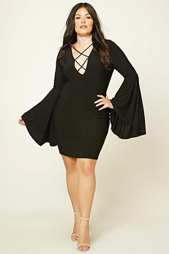 Forever21 Plus Women's  Plus Size Caged Mini Dress