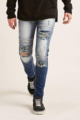 Forever21 Waimea Distressed Stone Wash Jeans