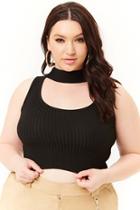 Forever21 Plus Size Ribbed Cutout Crop Top