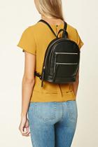 Forever21 Black Faux Leather Zipper Backpack
