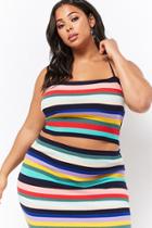 Forever21 Plus Size Multicolor Striped Cropped Cami