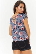 Forever21 Strappy Rose Print Top