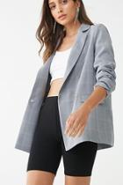 Forever21 Double-breasted Plaid Blazer