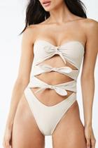 Forever21 Bow Cutout Halter One-piece Swimsuit