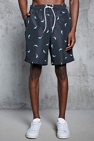 Forever21 Dolphin Print Swim Trunks