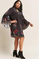 Forever21 Plus Size Floral Bell Sleeve Dress